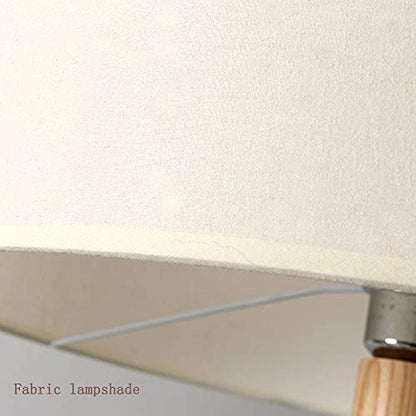 Lámpara de pie LED con Perchero, Regulable, de Madera, con 3 Ganchos, Pantalla de Tela, 3 Niveles de Brillo e Interruptor de pie, Moderna lámpara de p