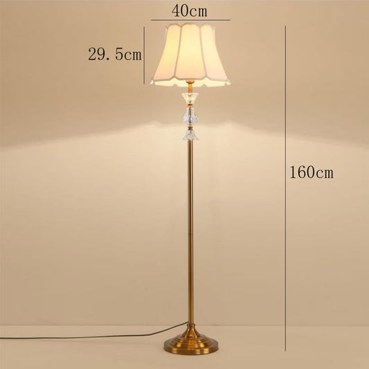 Lámpara de Pie Metal y Cristal Dorado E27 Casquillo Gordo Retro Pantalla de Tela Lámpara de Suelo Lectura Lámpara de noche redondo Con interruptor Creativo Salón, Habitación, Dormitorio Estudio