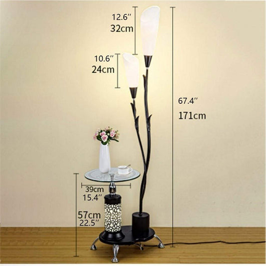 ASDNN Lámpara de pie Lámpara estándar Lámpara de pie LED Creativa Dormitorio Sala de Estar Decoración del hogar Luz de Piso Mesa de té Tipo Vertical Luz de Lectura de pie (Color : Blanco)